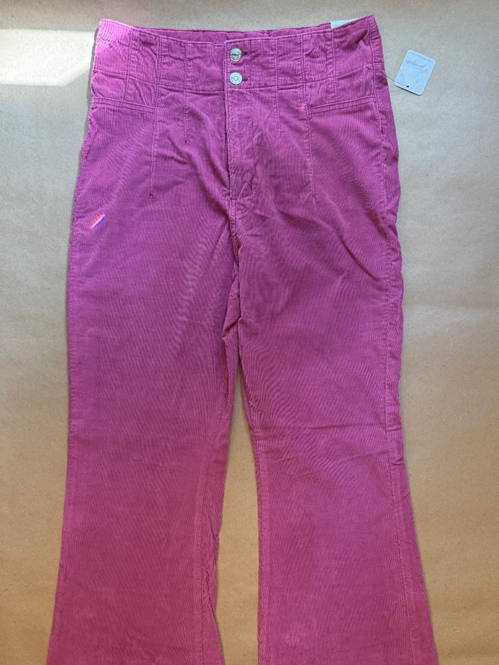 We The Free Raspberry Bell Bottom High Rise Cords W32 NWT